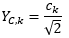 RMS value YC,k of the amplitude ck formula